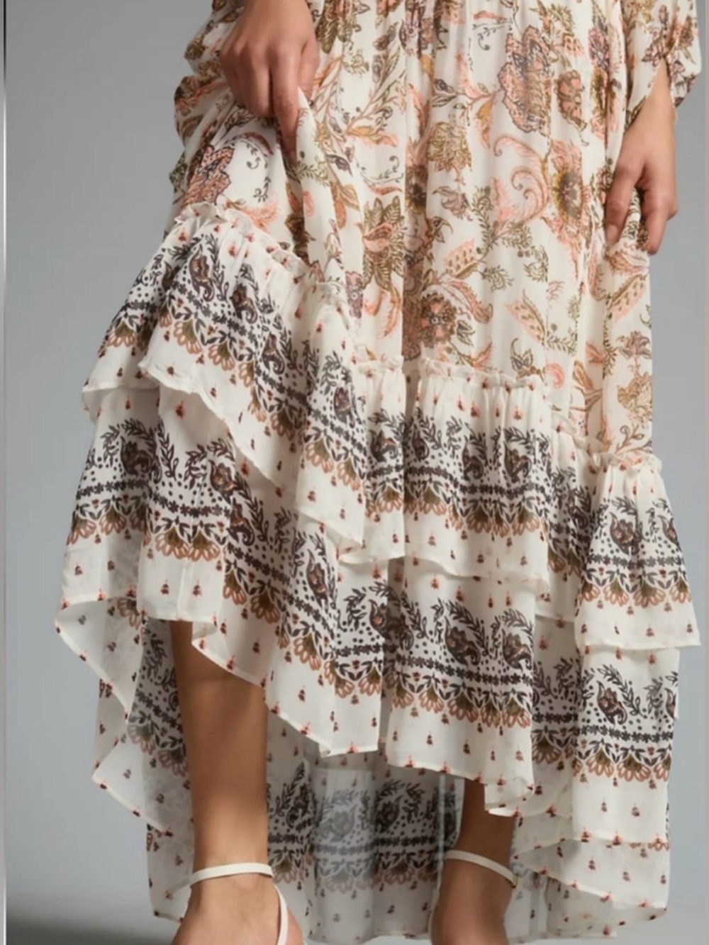 EUC Anthropologie Boho Floral Maxi Dress (XL) - Picture 5 of 14